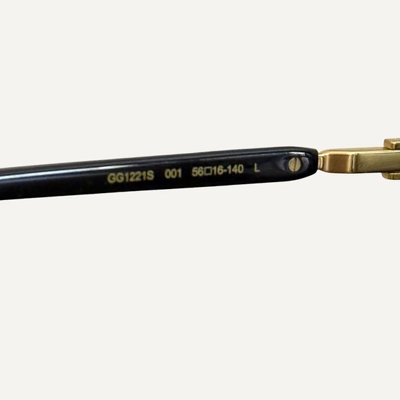 Men's - Gucci GG1221s 001 Rectangular Rimless Sunglasses - Picture 6 of 6